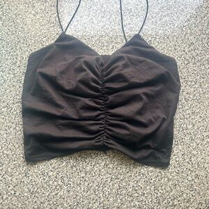 Elegant Black Ruched Women's Top